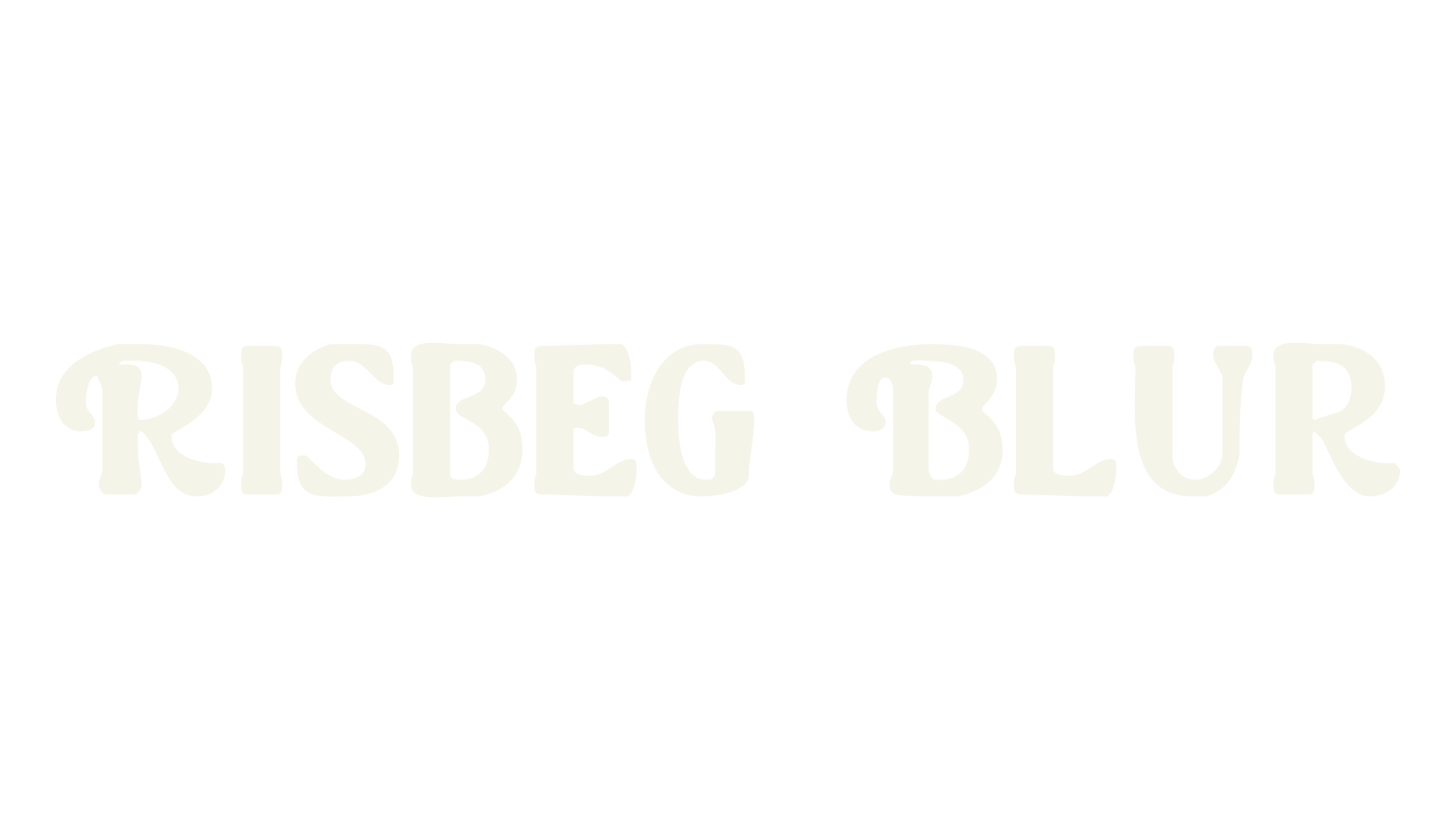 Risbeg Blur, artistic font preview