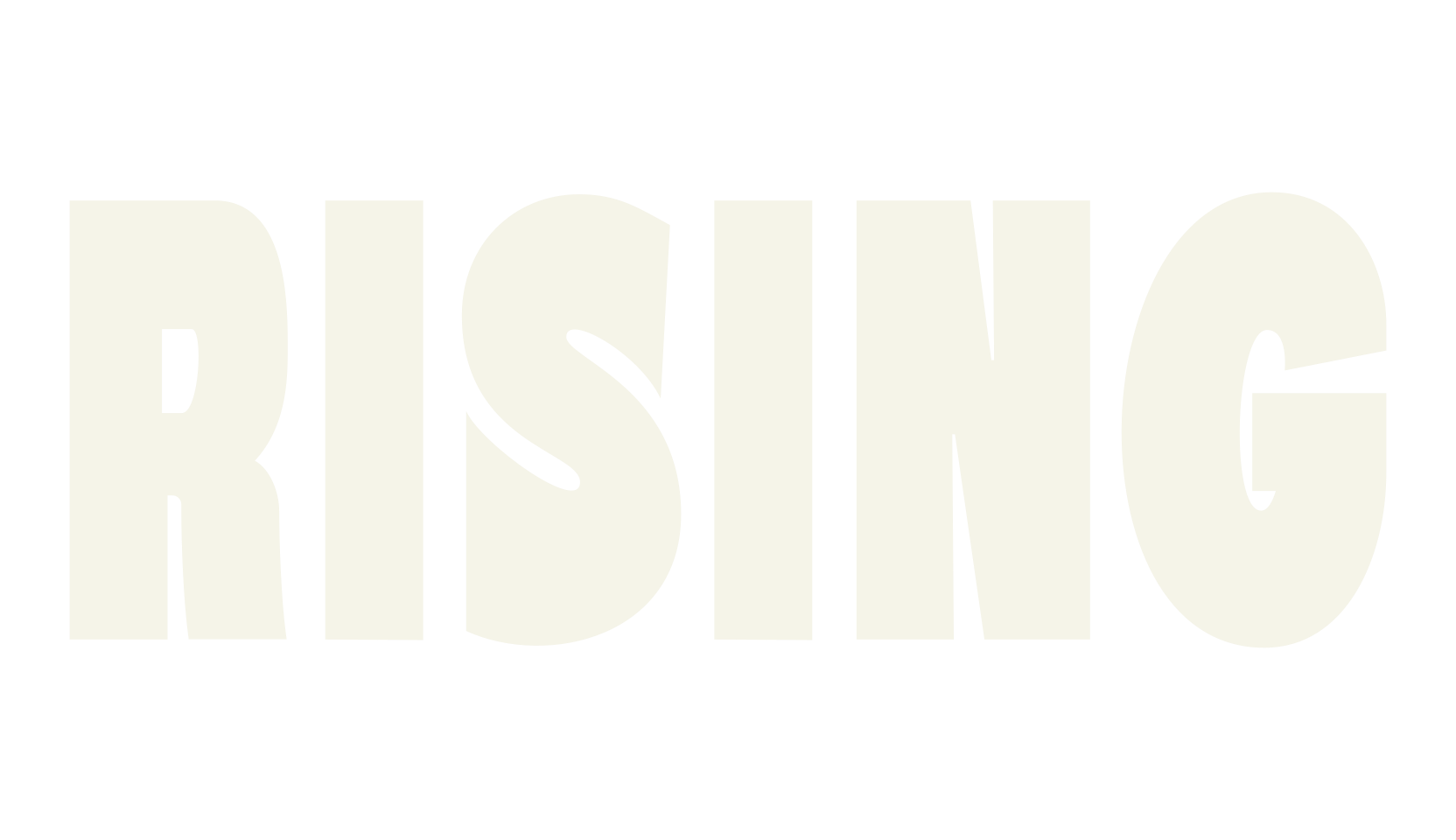 Rising, letter font preview
