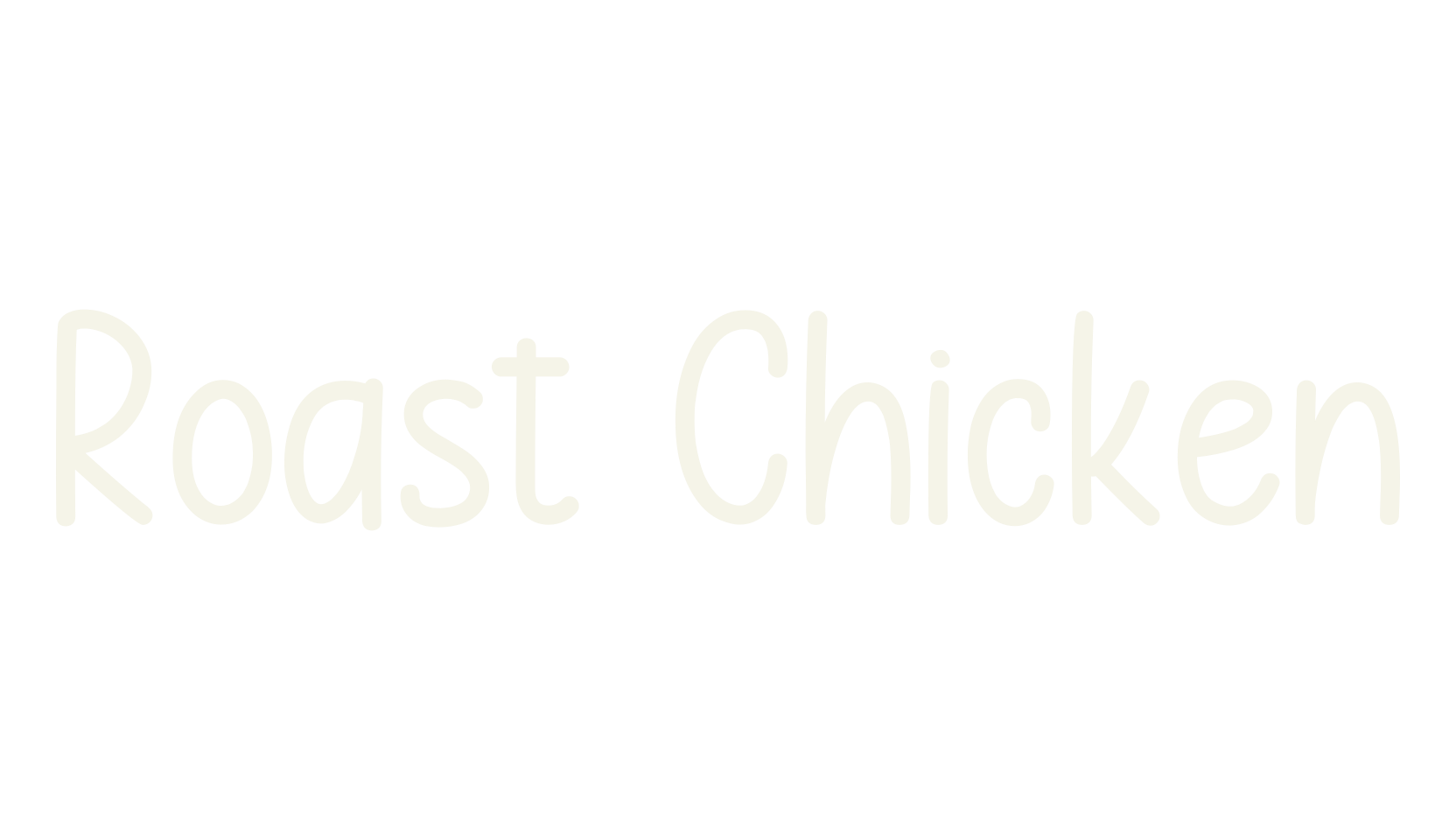Roast Chicken, handwriting font preview