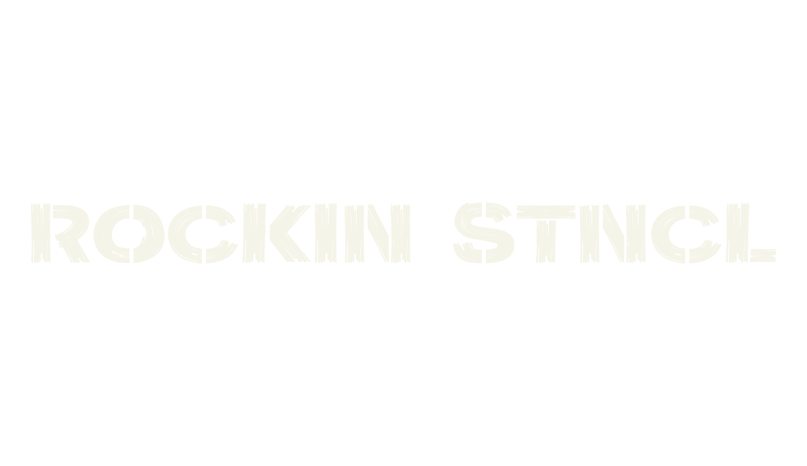 Rockin Stncl, stencil font preview