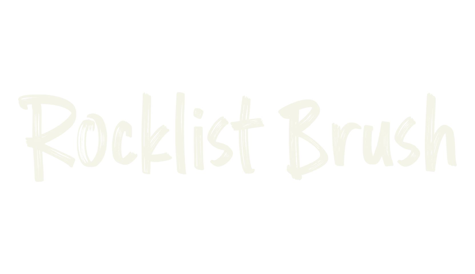 Rocklist Brush, brush font preview