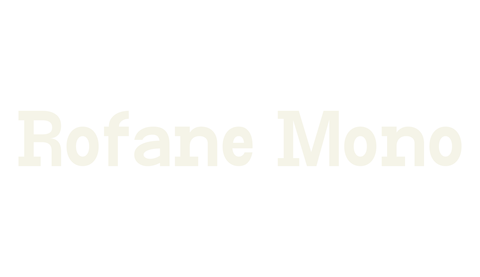 Rofane Mono, slab font preview