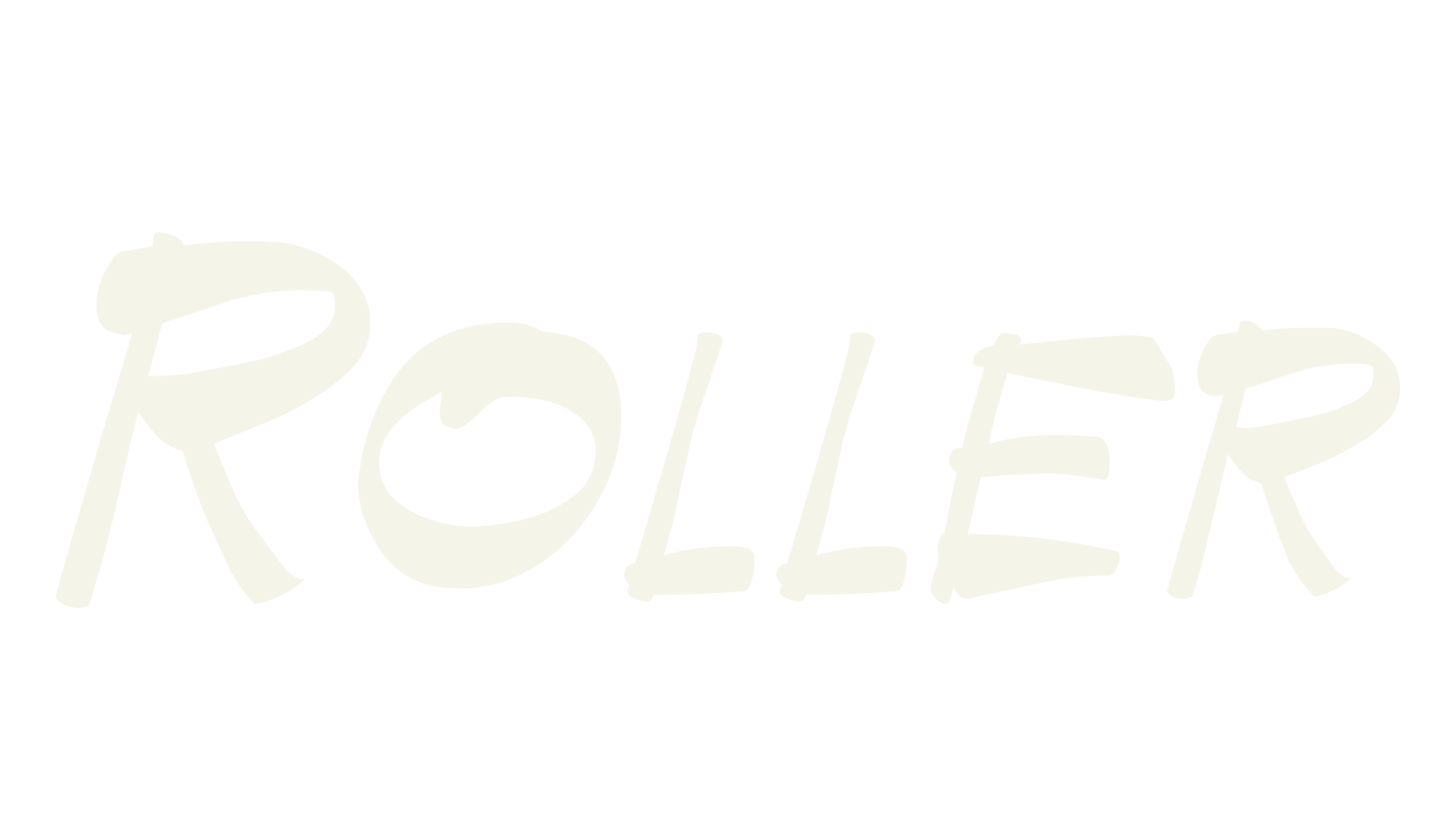 Roller, handwriting font preview