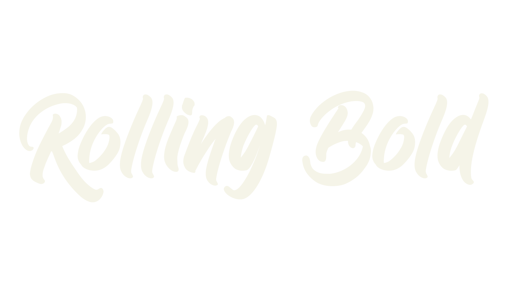 Rolling Bold, script font preview