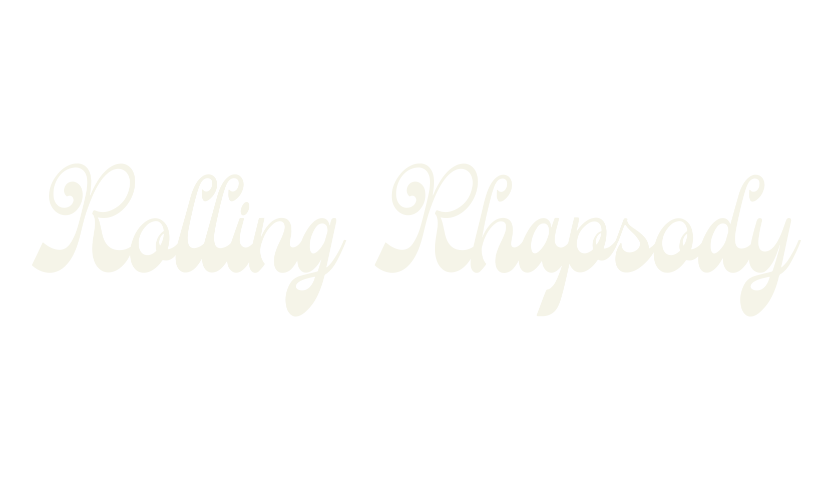 Rolling Rhapsody, cursive font preview