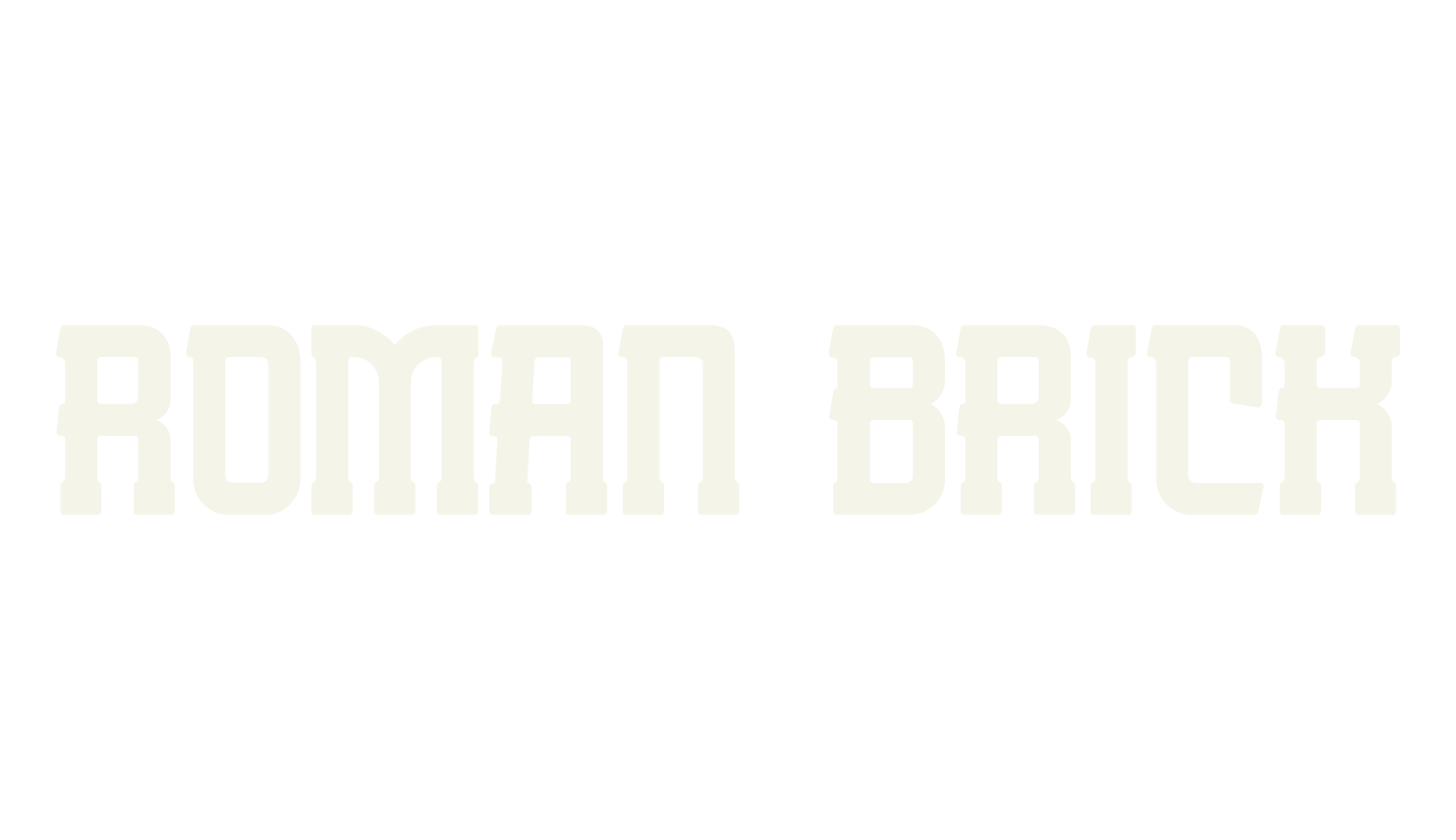 ROMAN BRICK, serif font preview