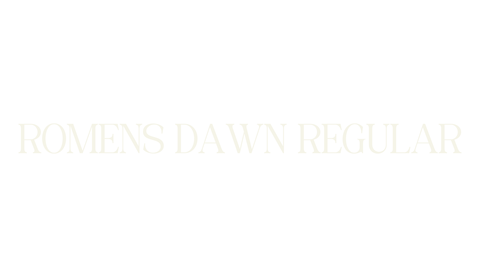 ROMENS DAWN REGULAR, serif font preview