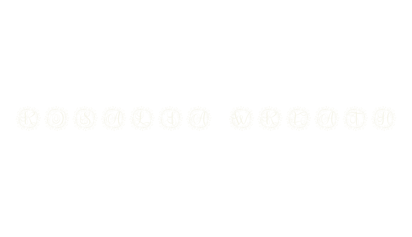 Rosalia Wreath, monogram font preview