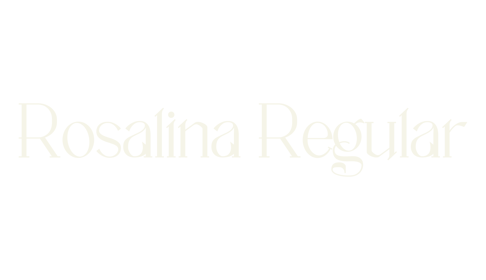 Rosalina Regular, handwritten font preview