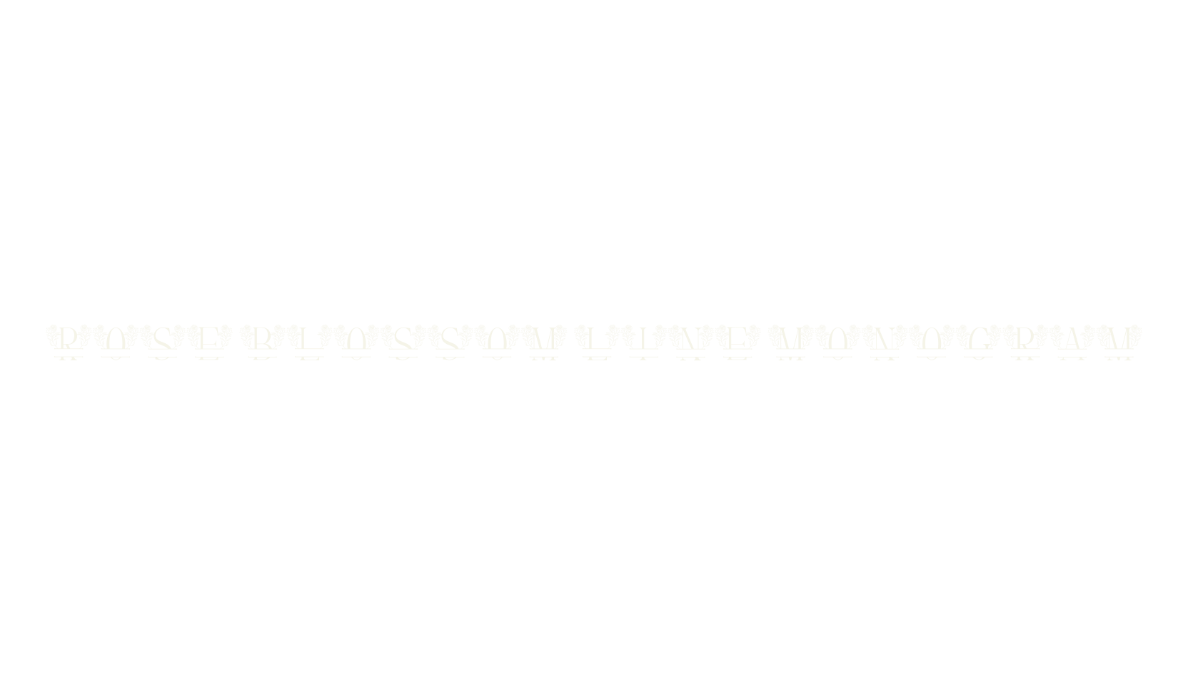 Rose Blossom Line Monogram, monogram font preview