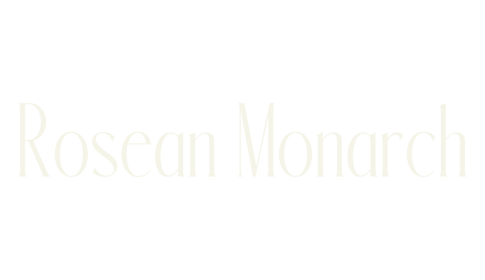 Rosean Monarch, logo font preview