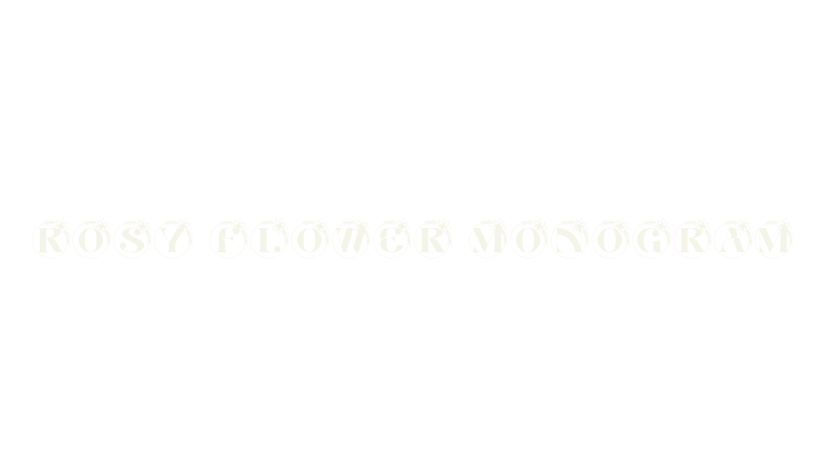Rosy Flower Monogram, monogram font preview