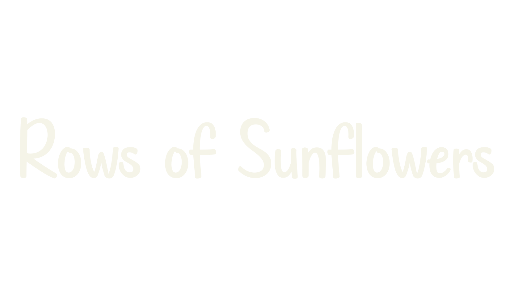 Rows of Sunflowers, handwritten font preview