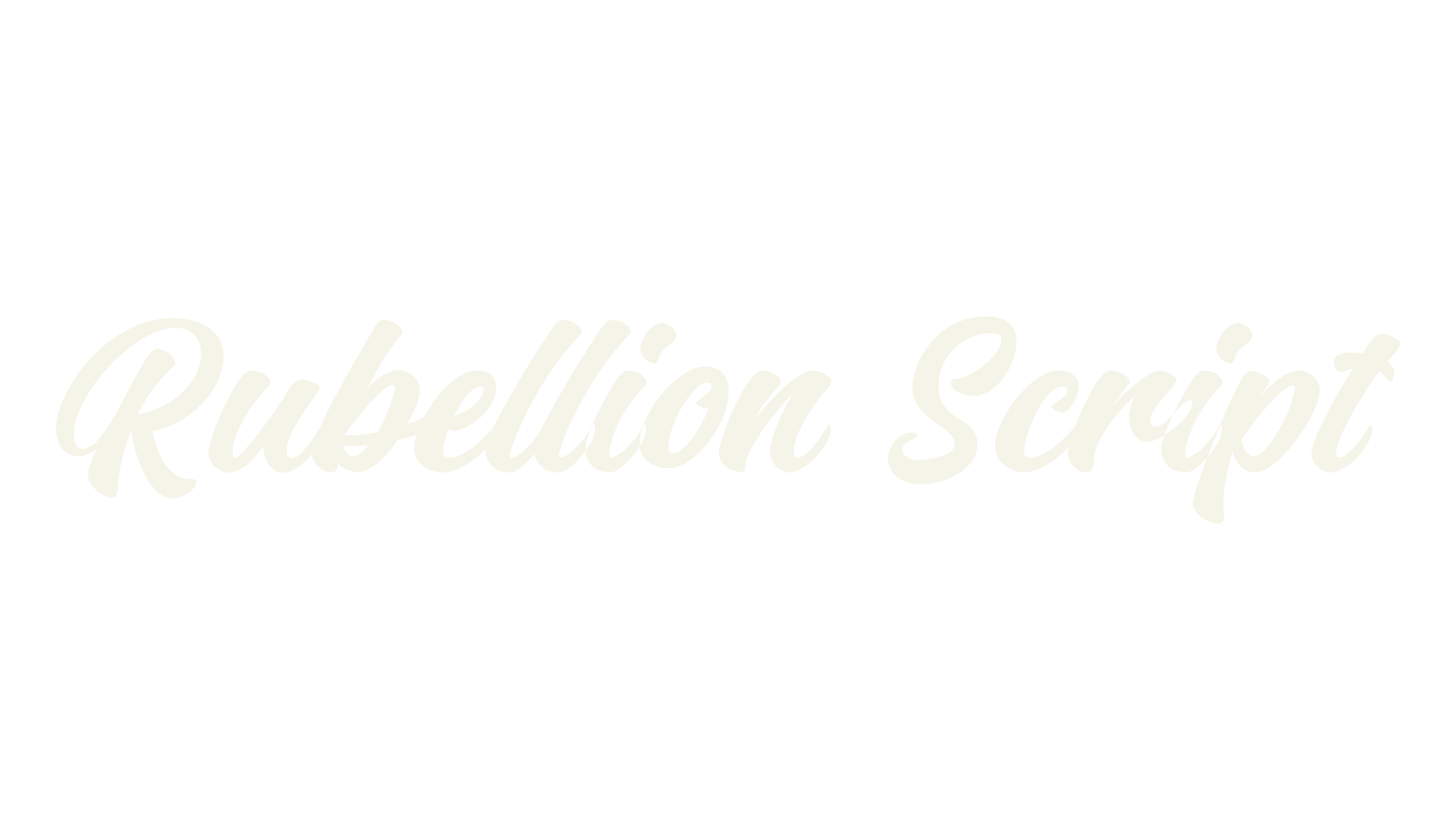 Rubellion Script, thick font preview