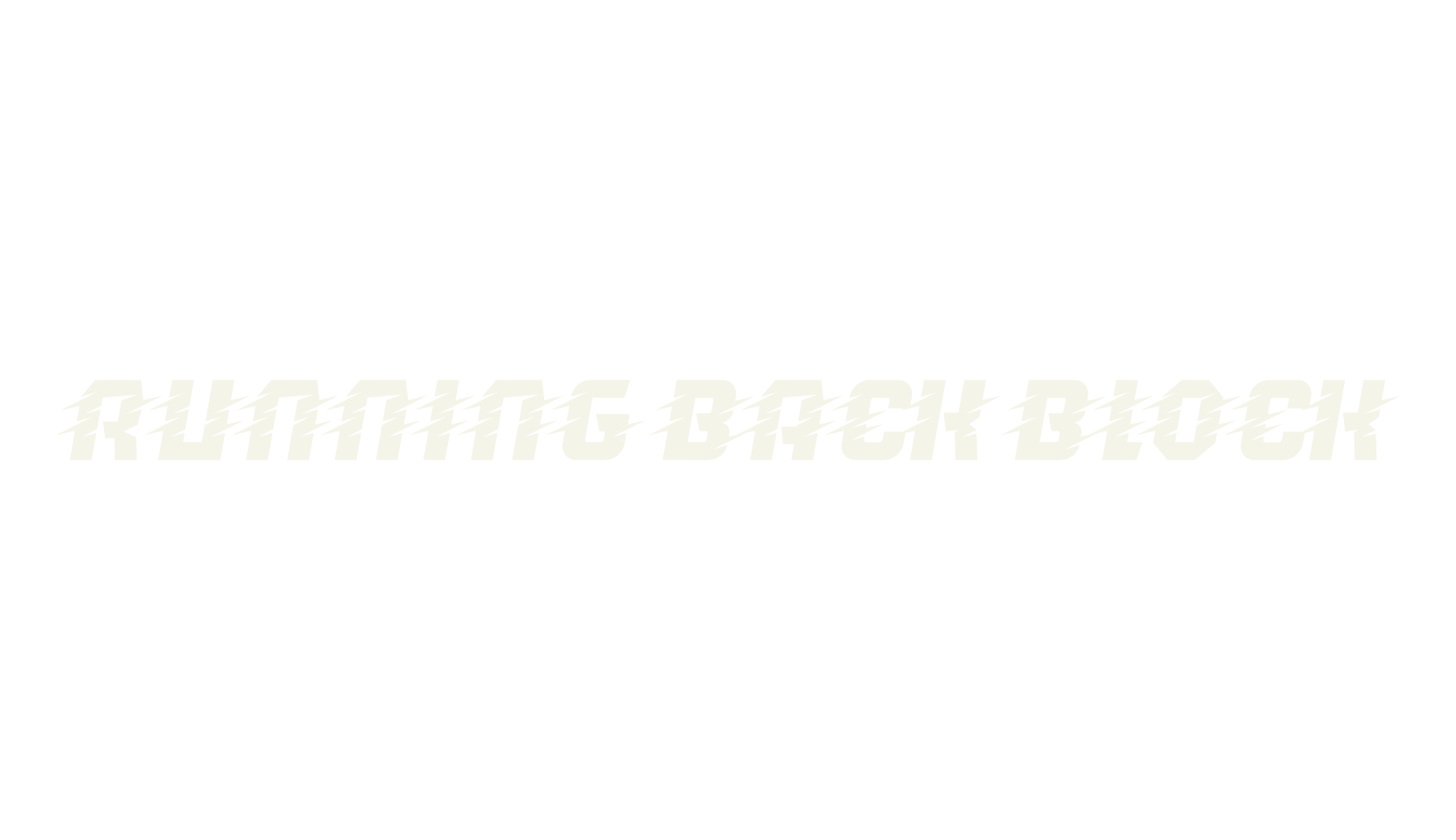 Running Back Block, racing font preview