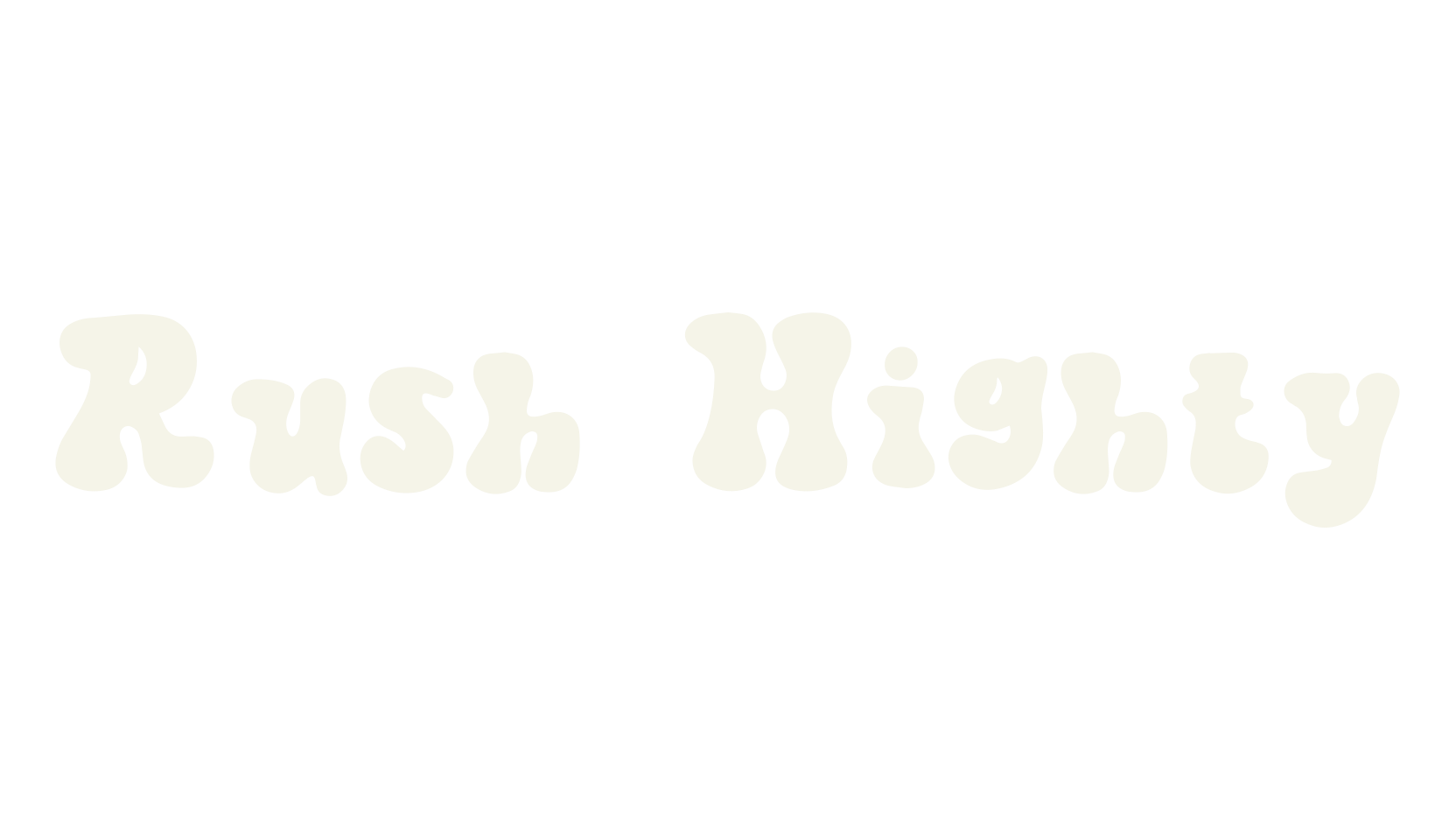 Rush Highty, bubble letters font preview