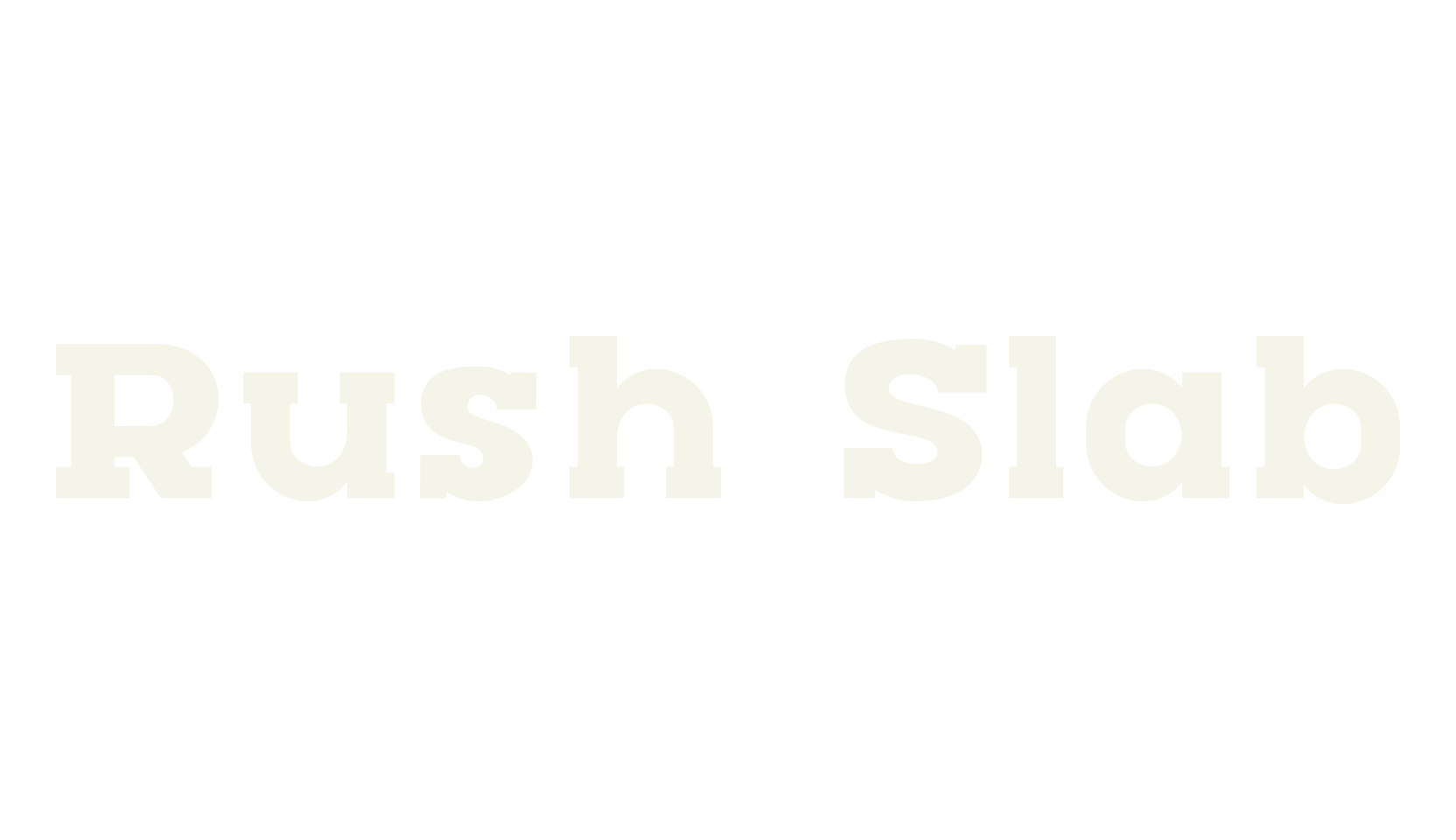 Rush Slab, slab font preview