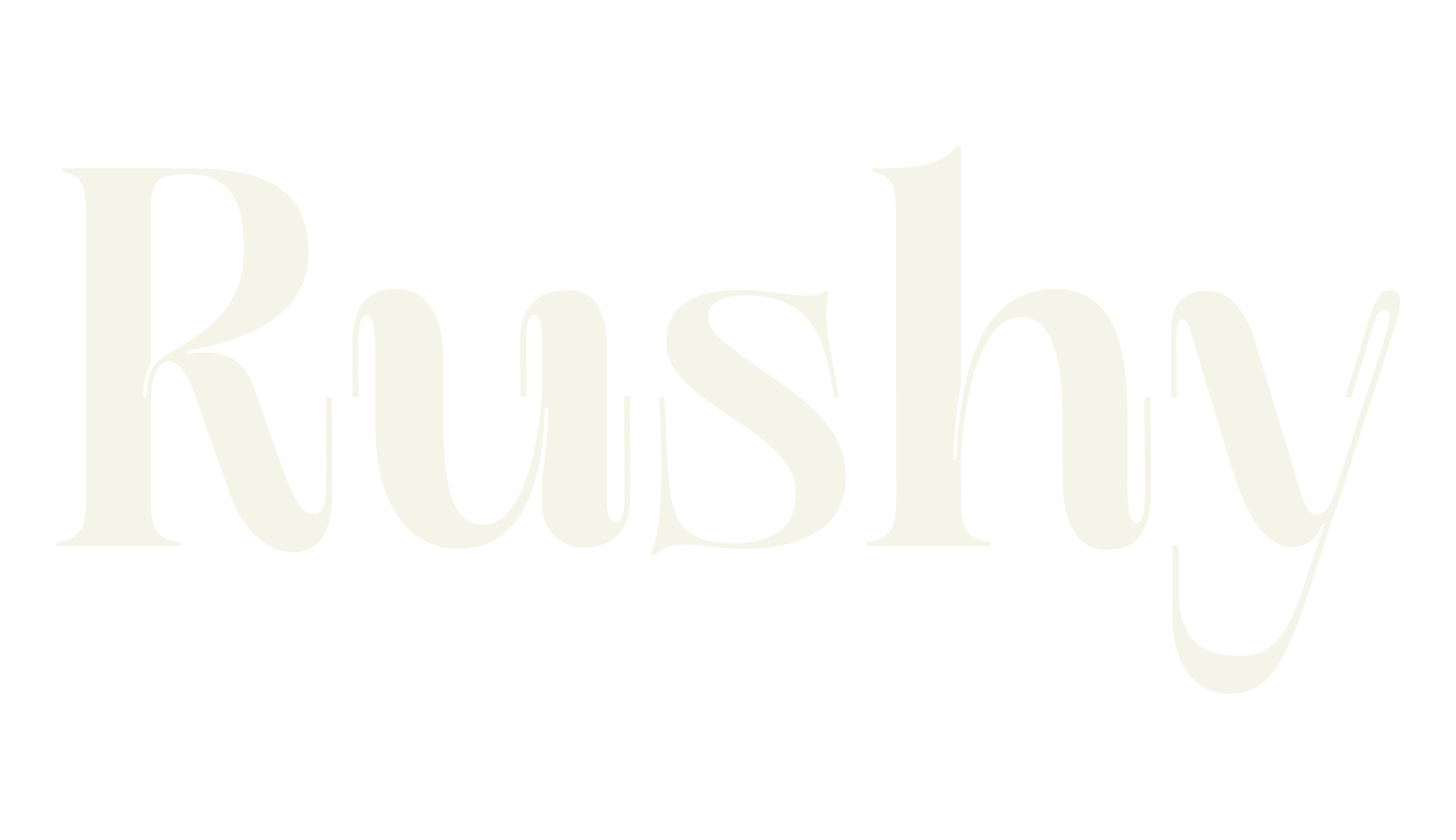 Rushy, serif font preview
