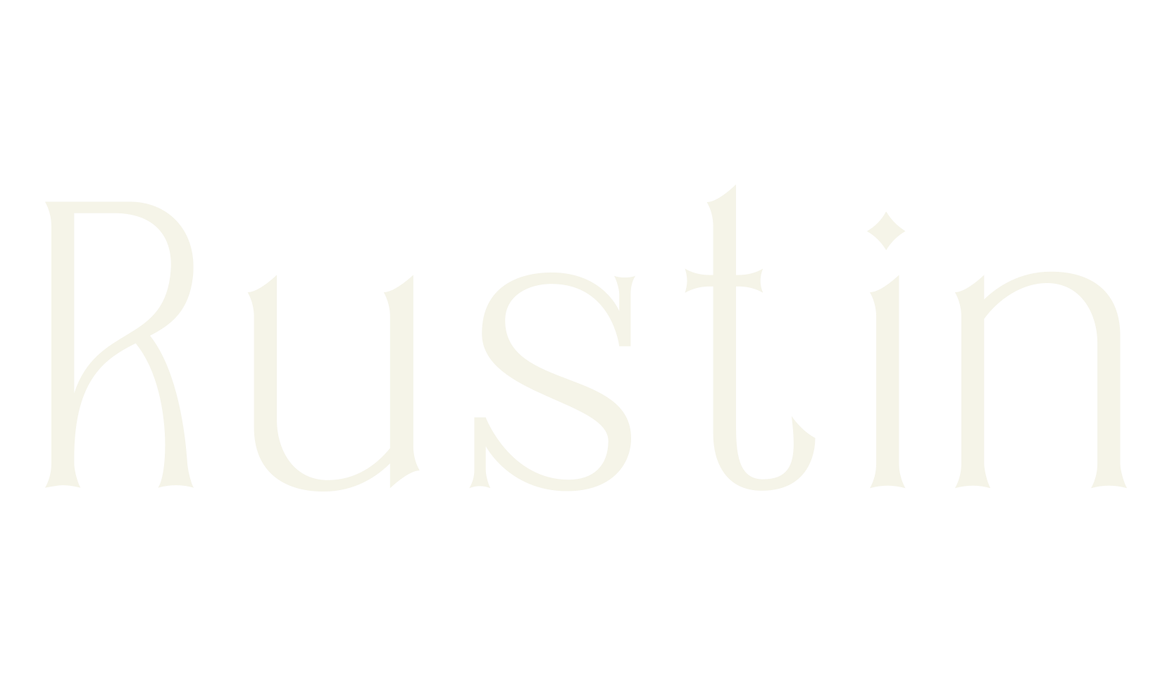 Rustin, minimal font preview