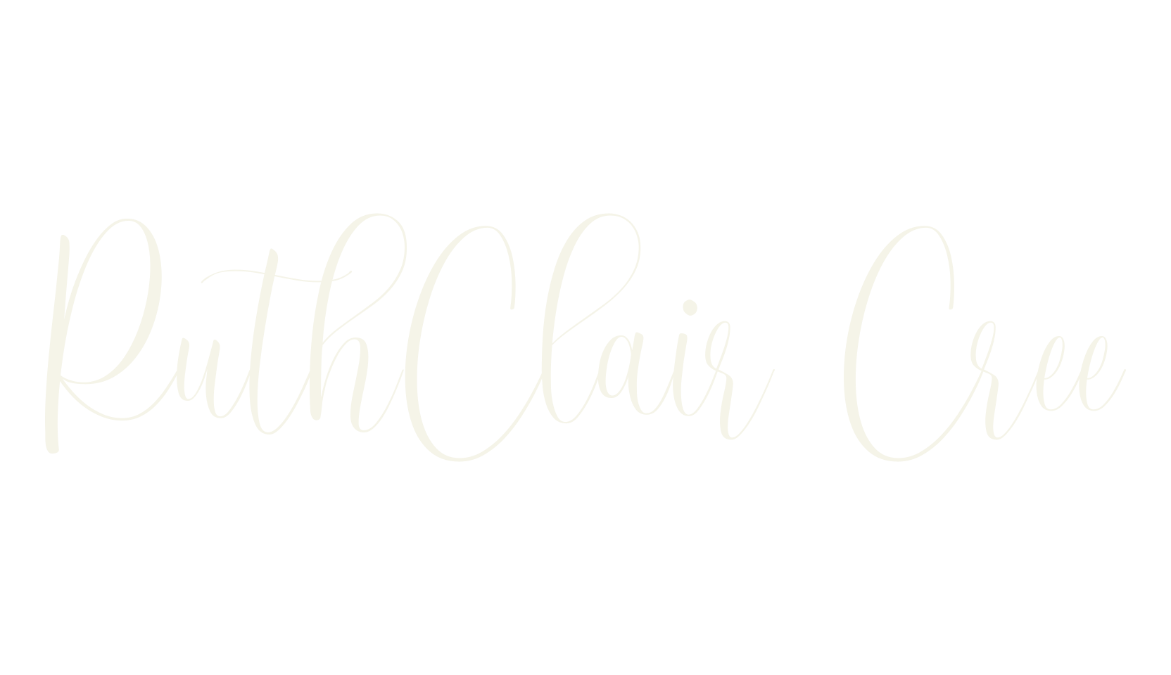 RuthClair Cree, cursive font preview