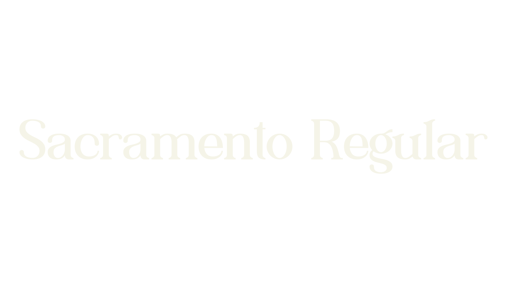 Sacramento Regular, fashion script font preview