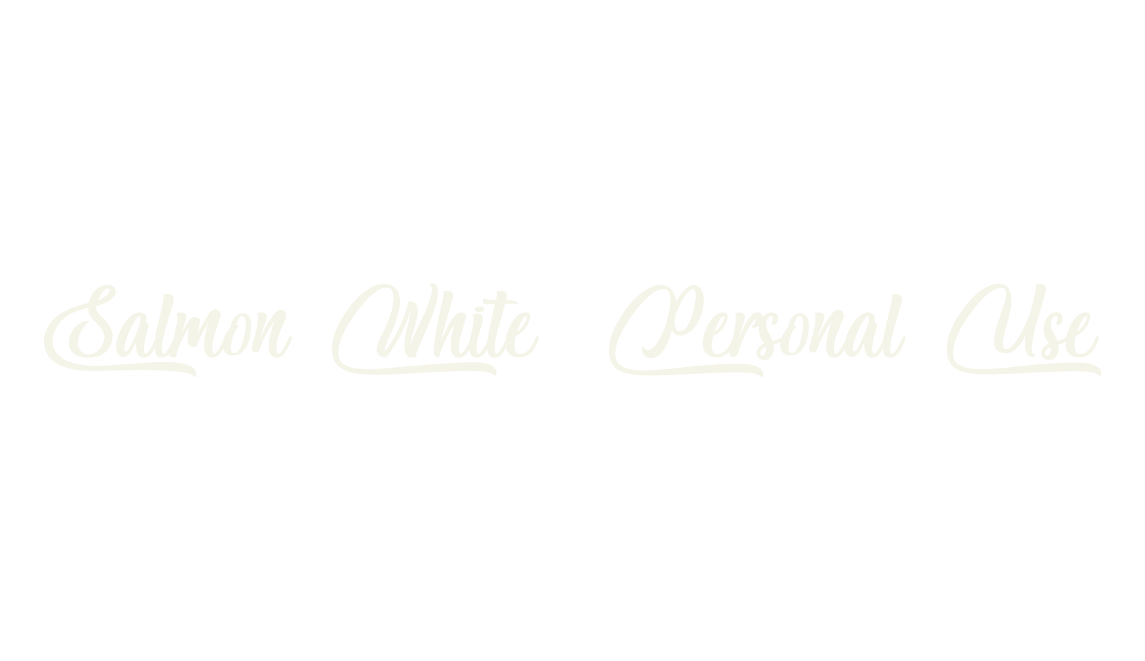Salmon White (Personal Use), fashion sign font preview