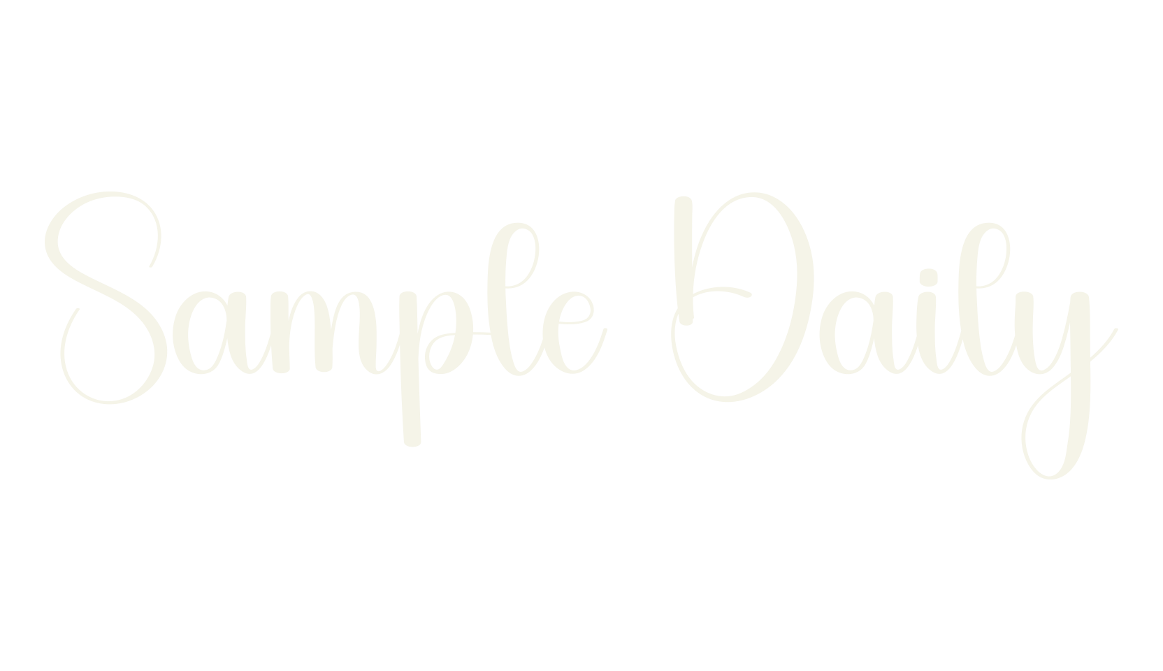 Sample Daily, calligraphy font preview