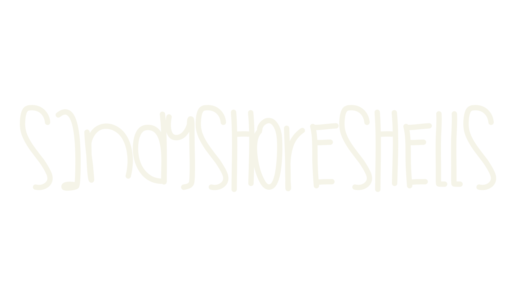 SandyShoreShells, handwritten font preview