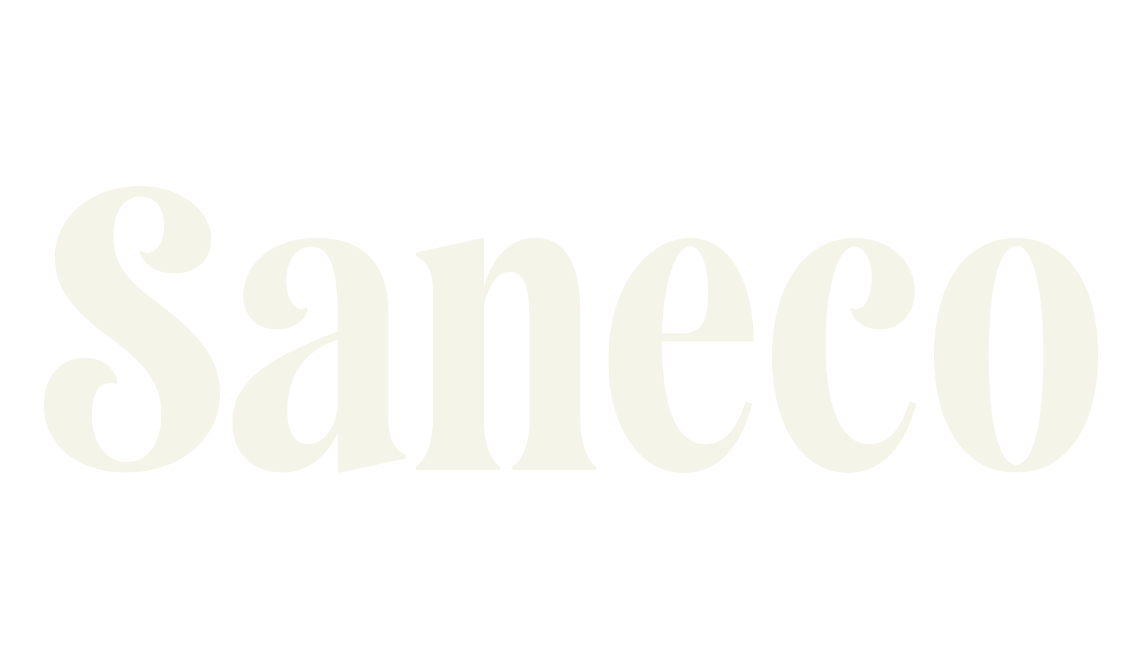 Saneco, serif font preview