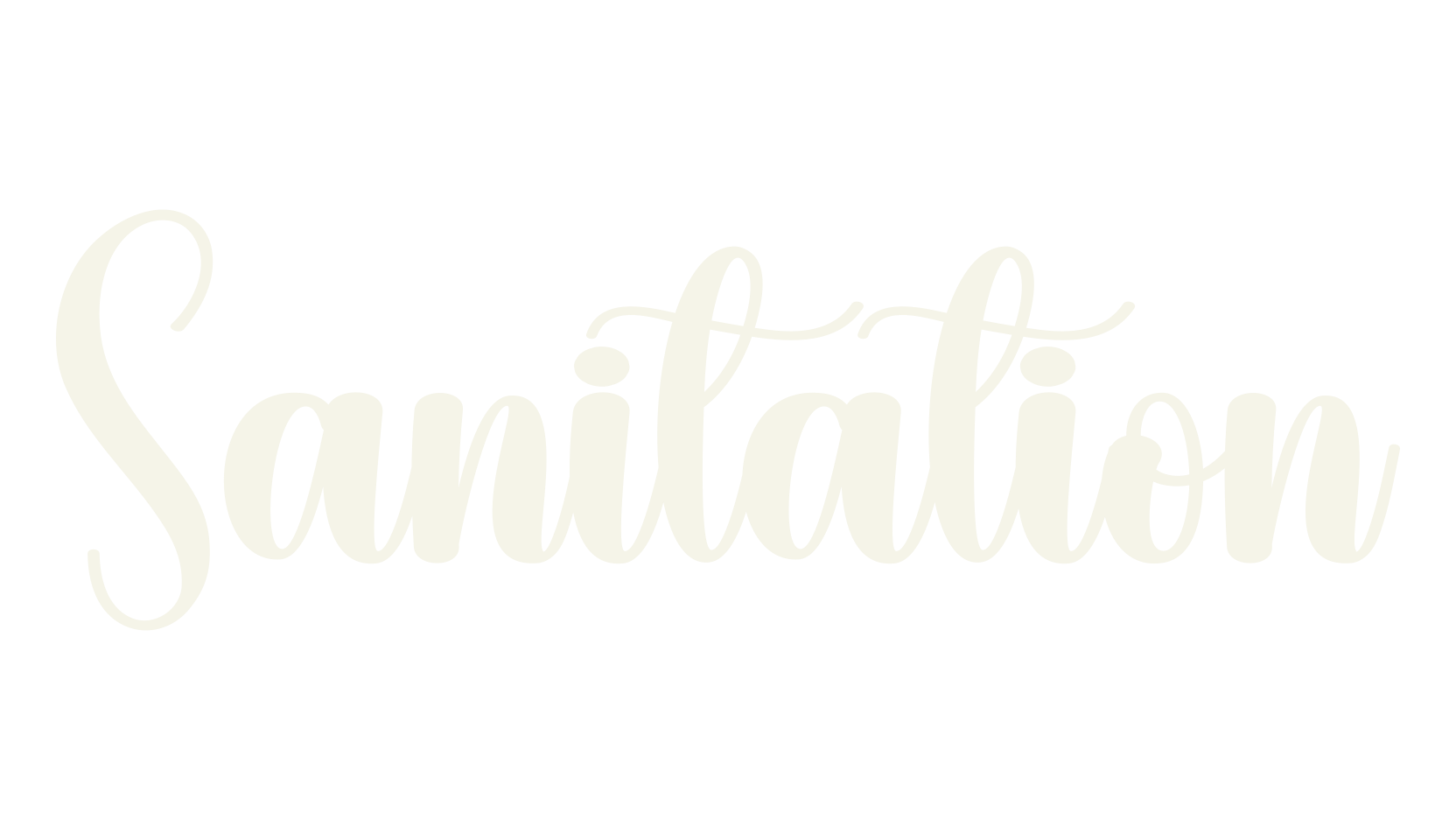 Sanitation, calligraphy font preview