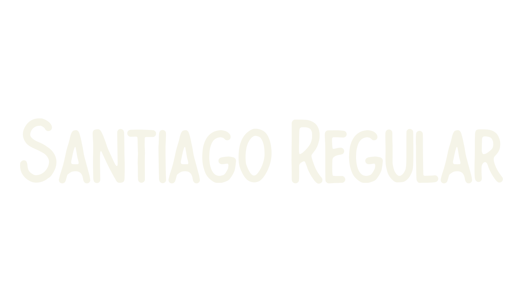 Santiago Regular, handwritten font preview