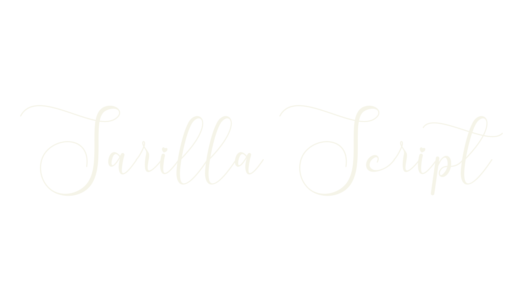Sarilla Script, heart font preview