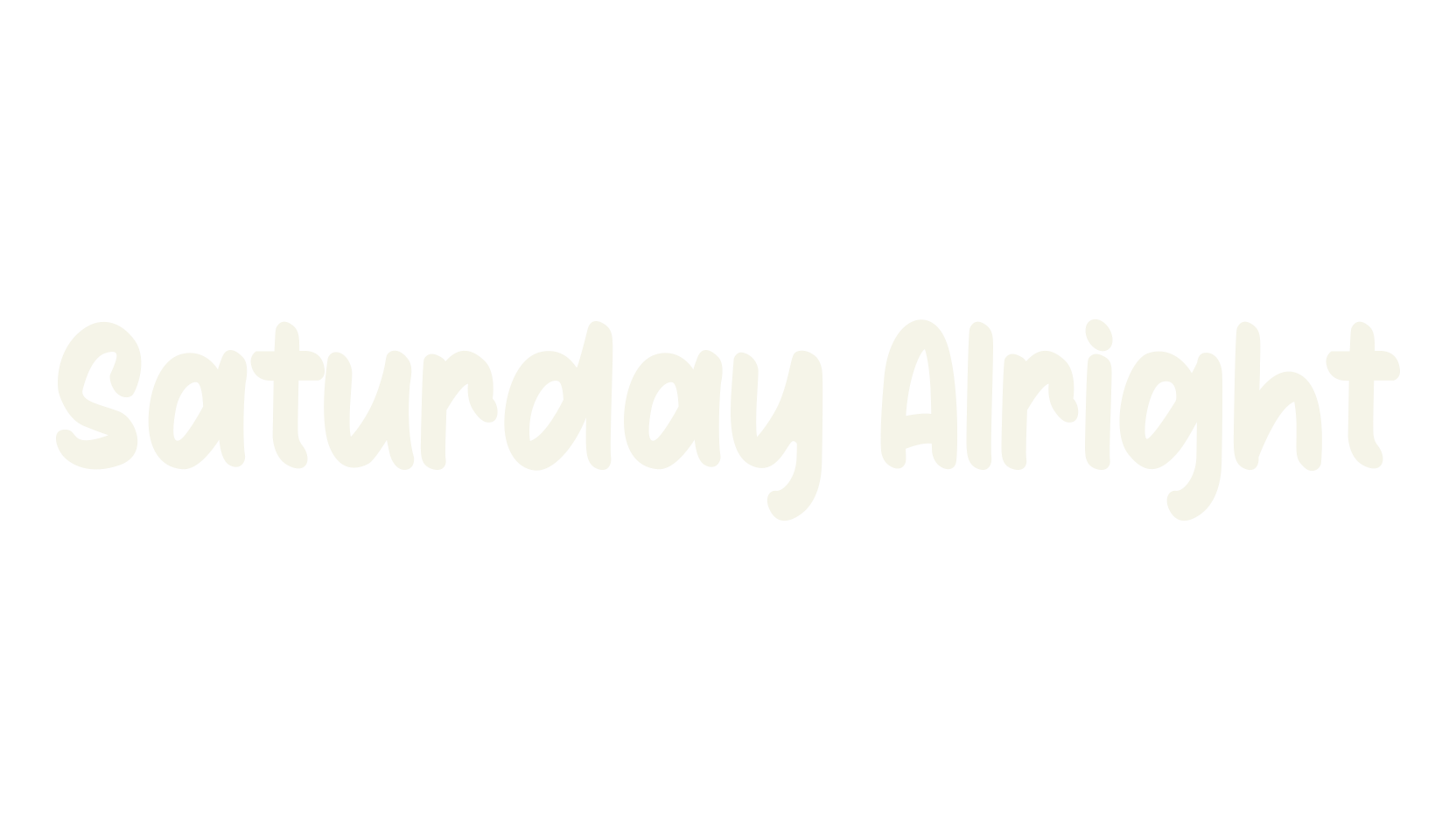 Saturday Alright, bubble letters font preview