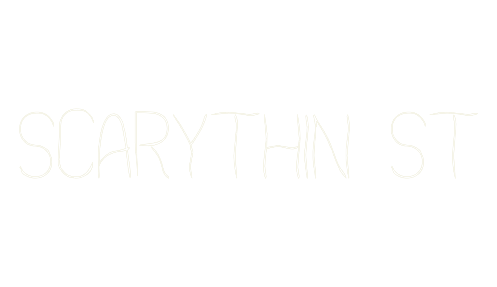 Scarythin St, scary font preview