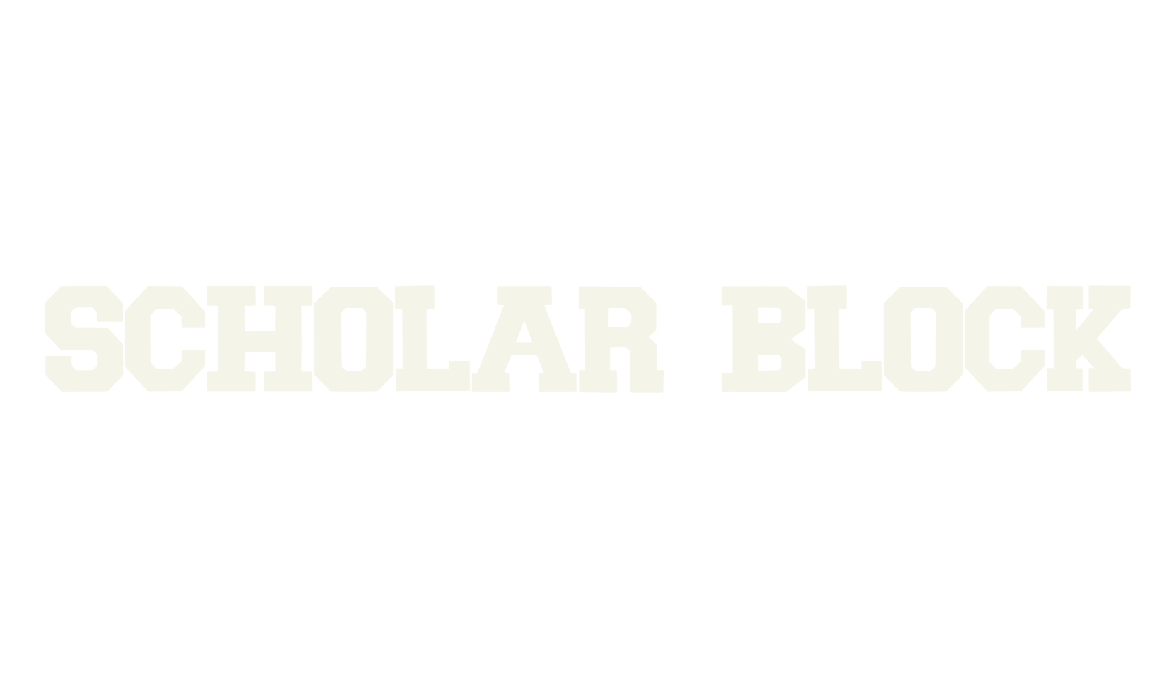 Scholar Block, block font preview