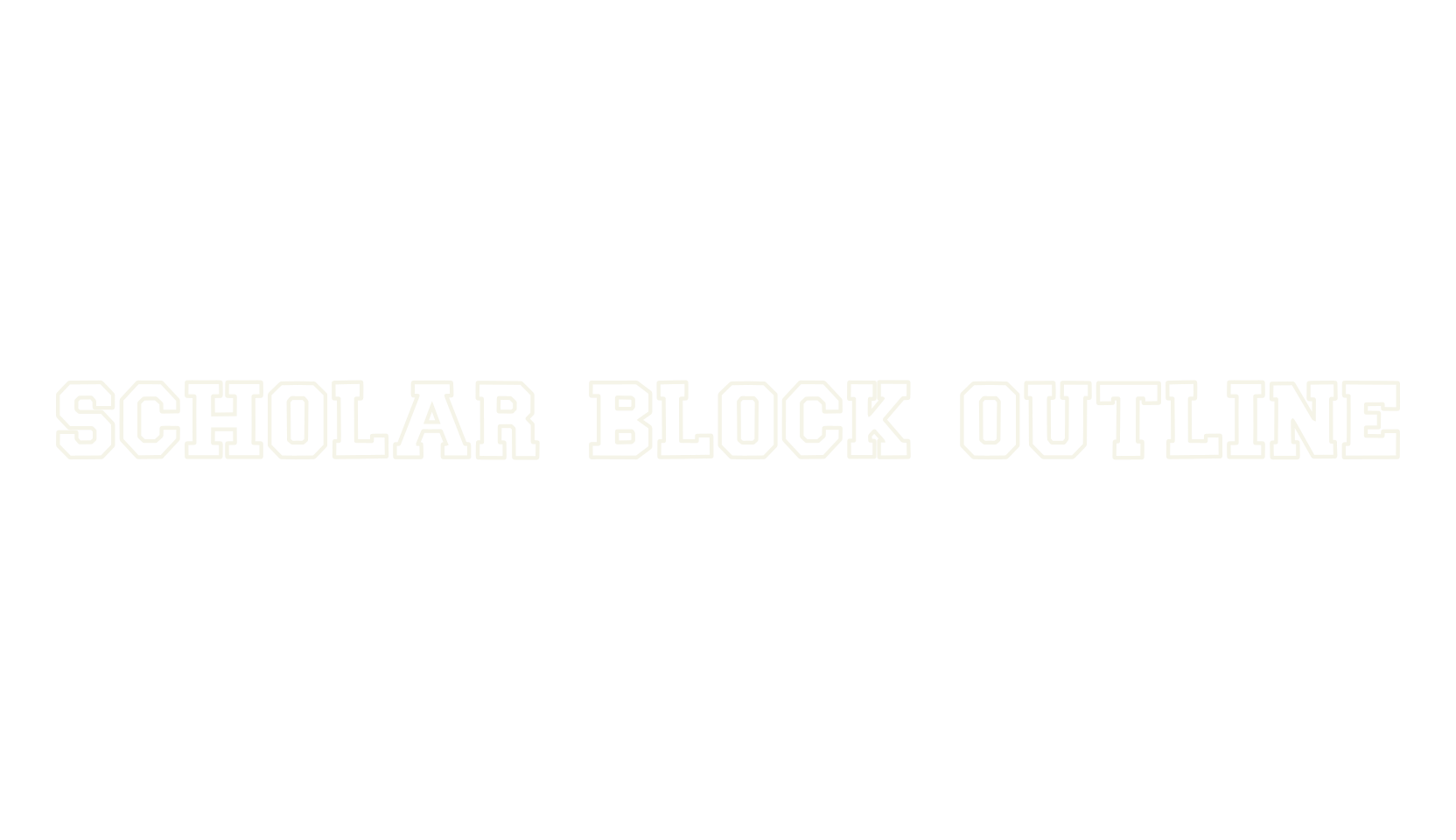Scholar Block Outline, block font preview