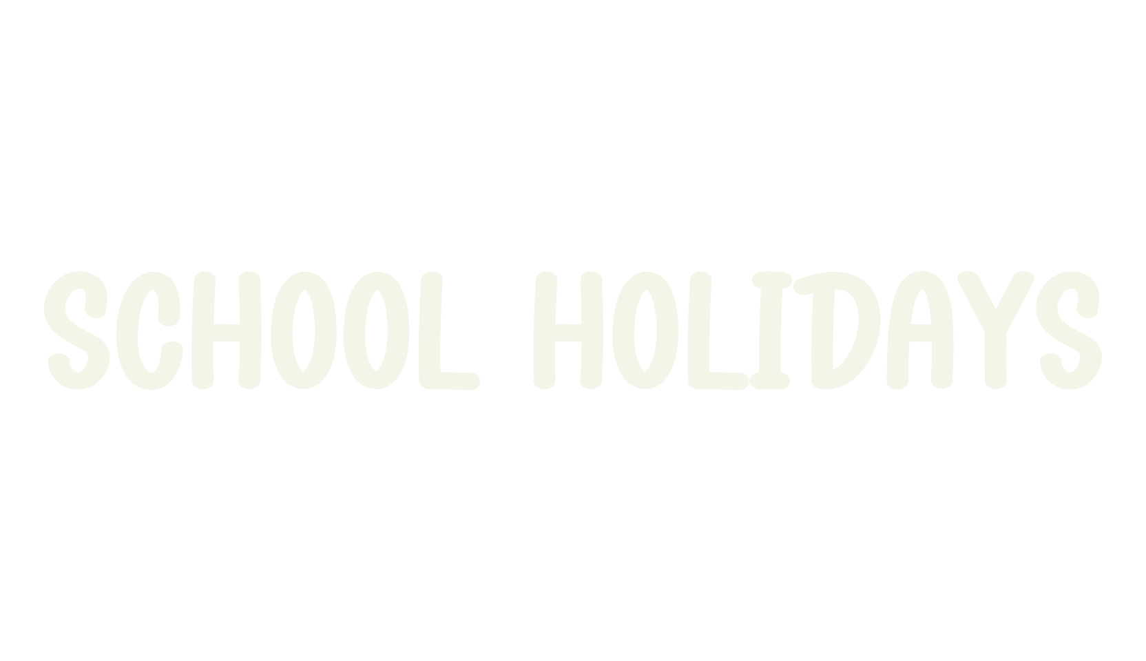 School Holidays, handwriting font preview