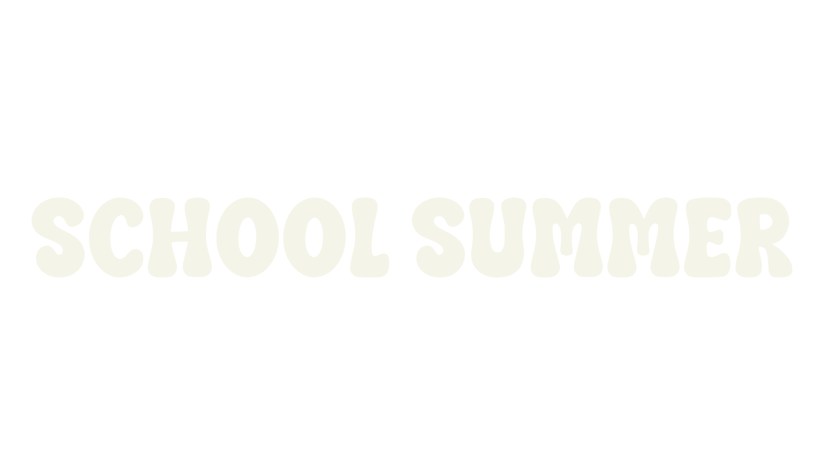 School Summer, bubble letters font preview