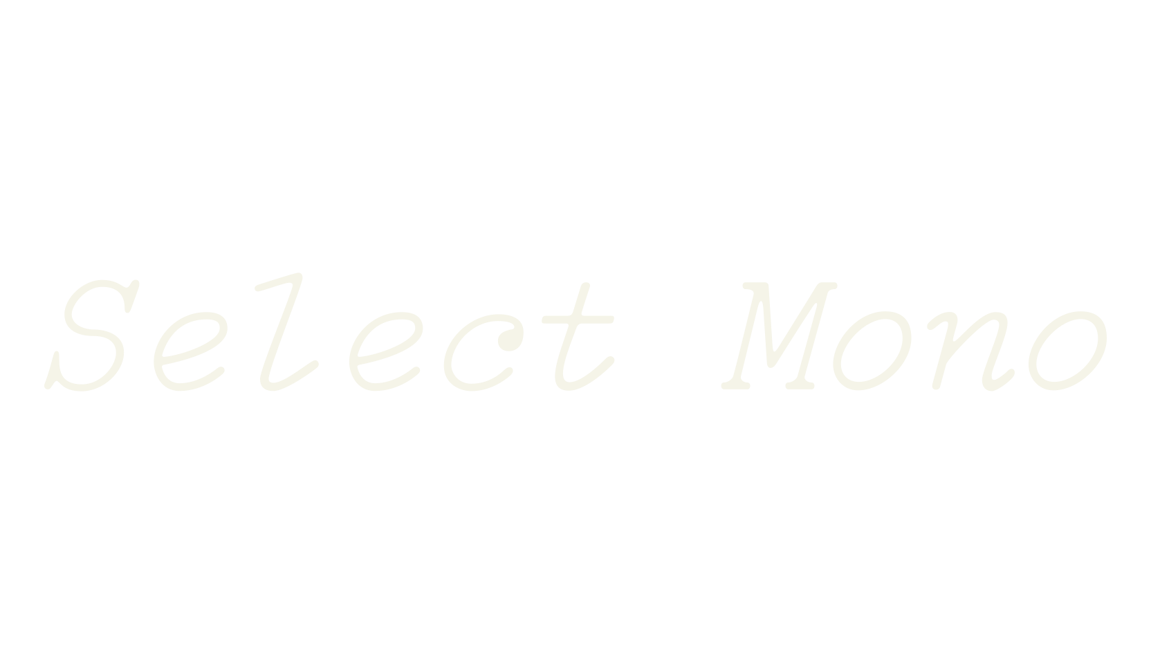 Select Mono, typewriter font preview