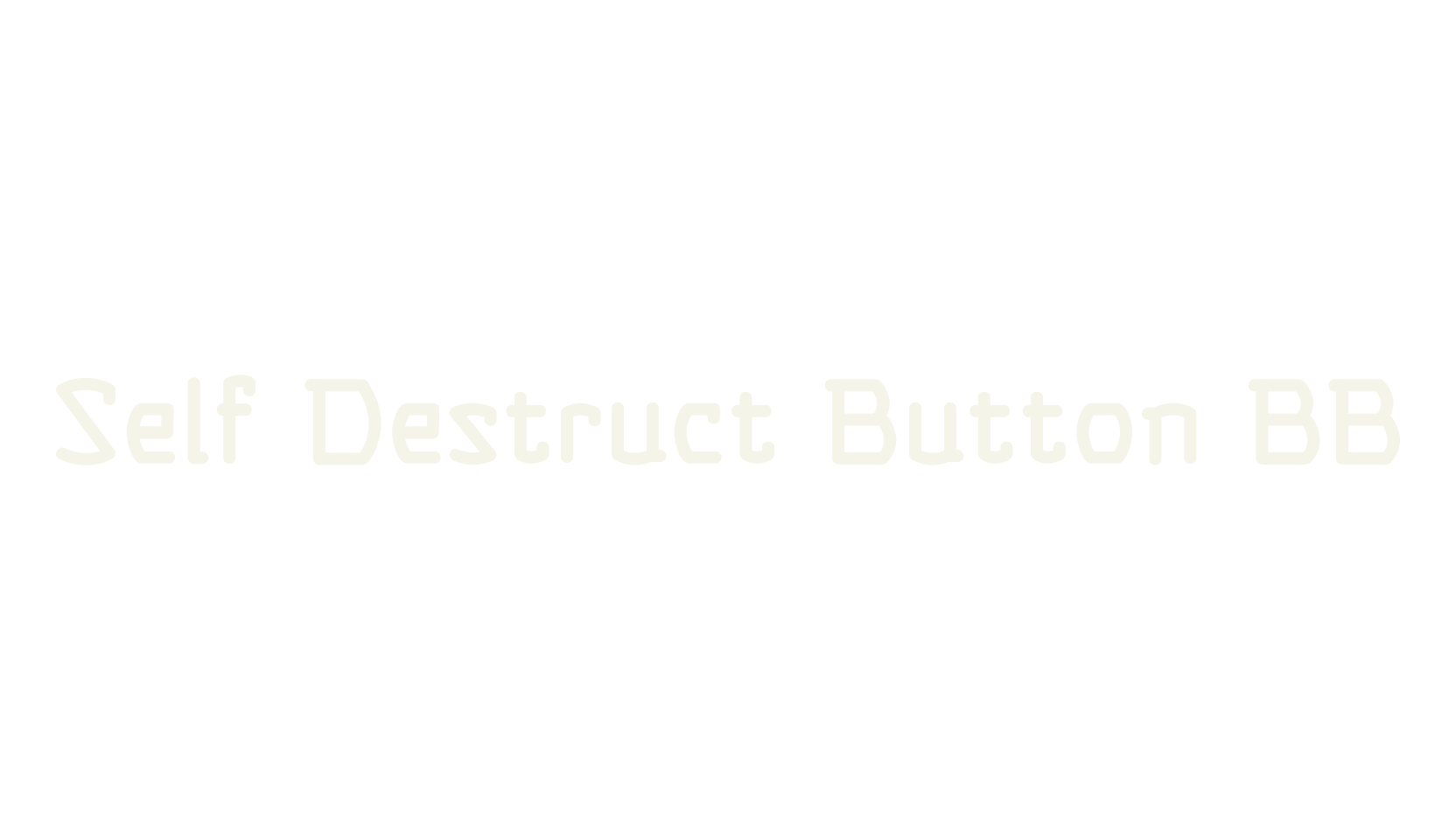 Self Destruct Button BB, display market font preview