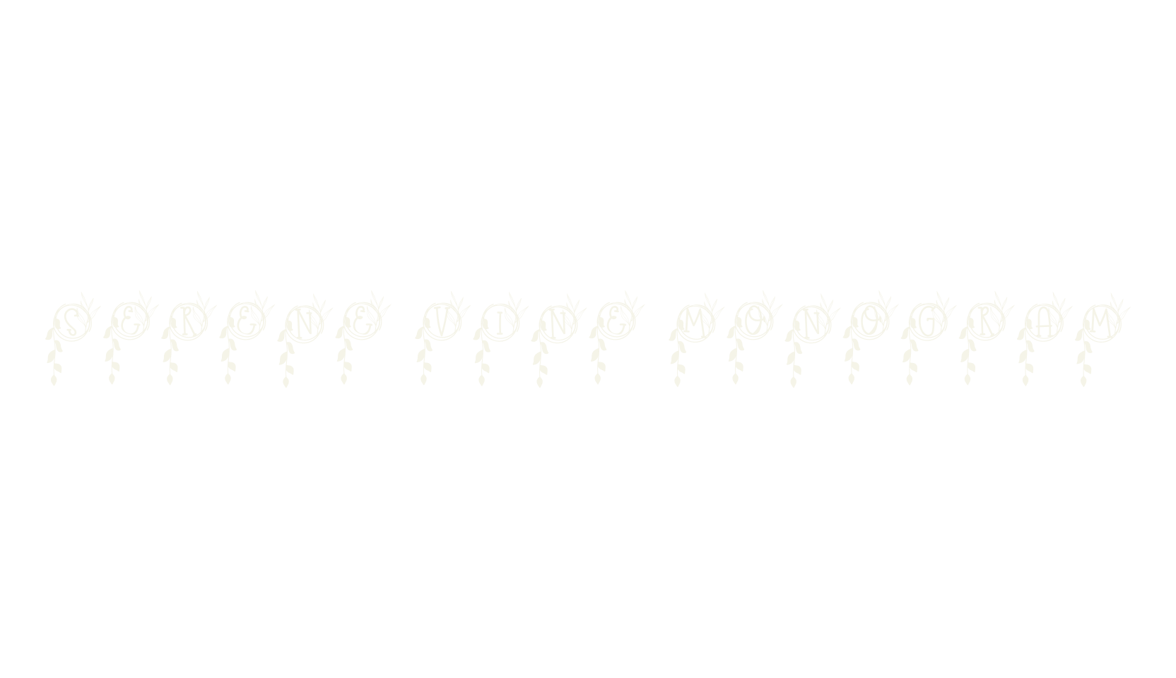 Serene Vine Monogram, monogram font preview
