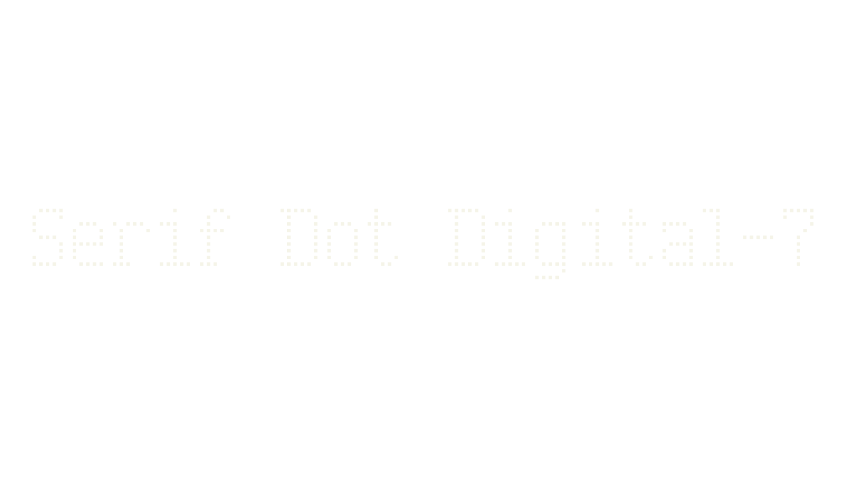 Serif Dot Digital-7, digital font preview