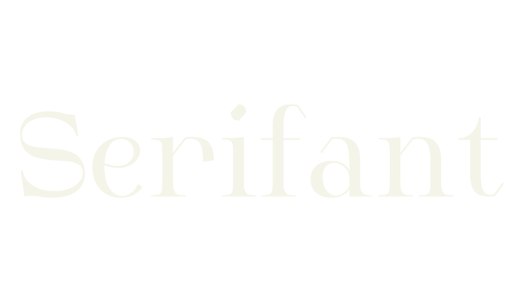 Serifant, typography font preview