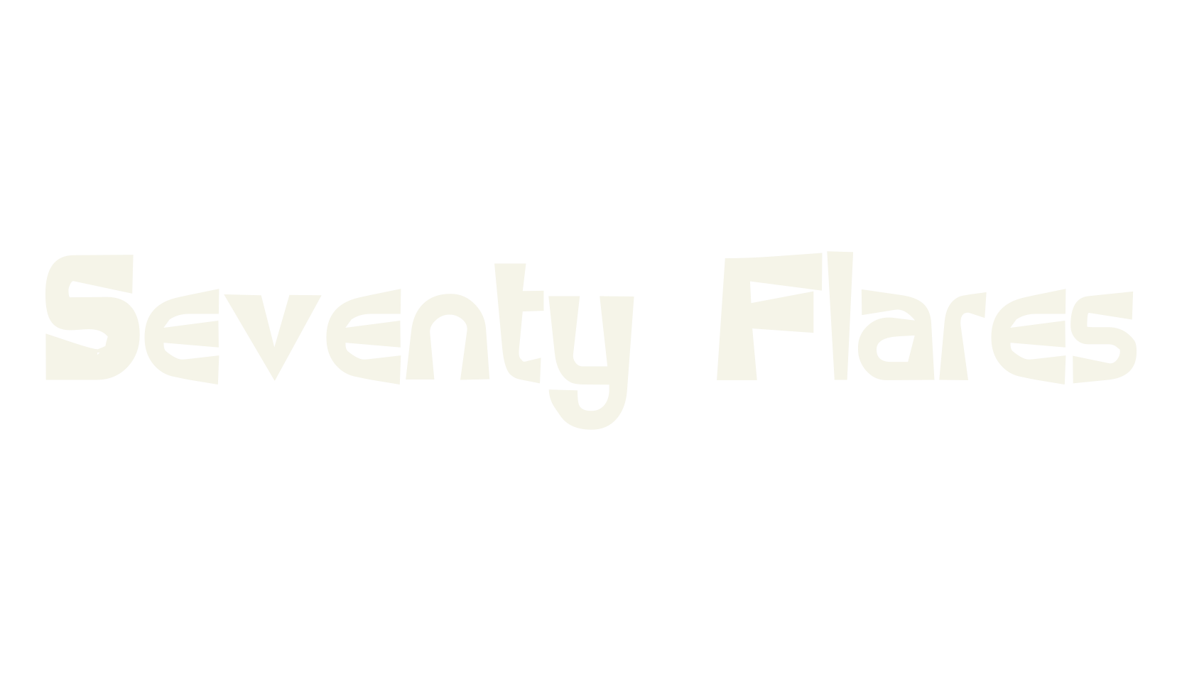 Seventy Flares, display market font preview