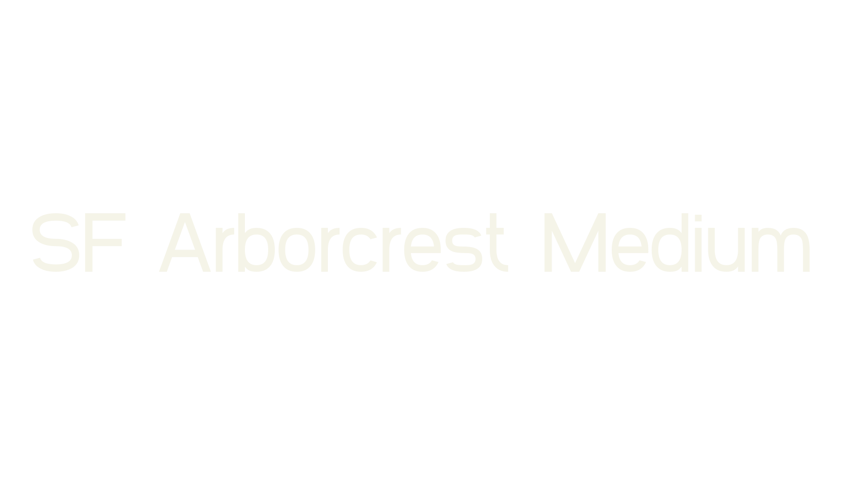 SF Arborcrest Medium, basic font preview