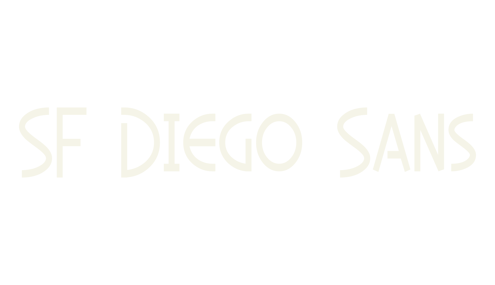 SF Diego Sans, art deco font preview