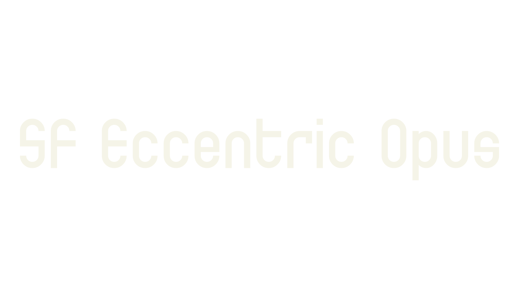 SF Eccentric Opus, display market font preview