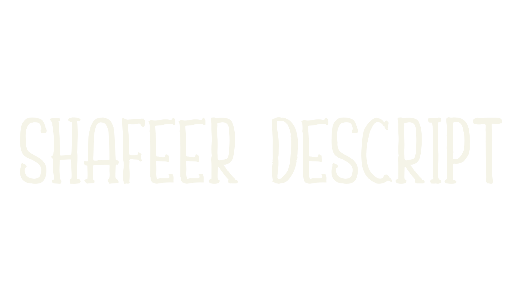 Shafeer Descript, alphabet font preview