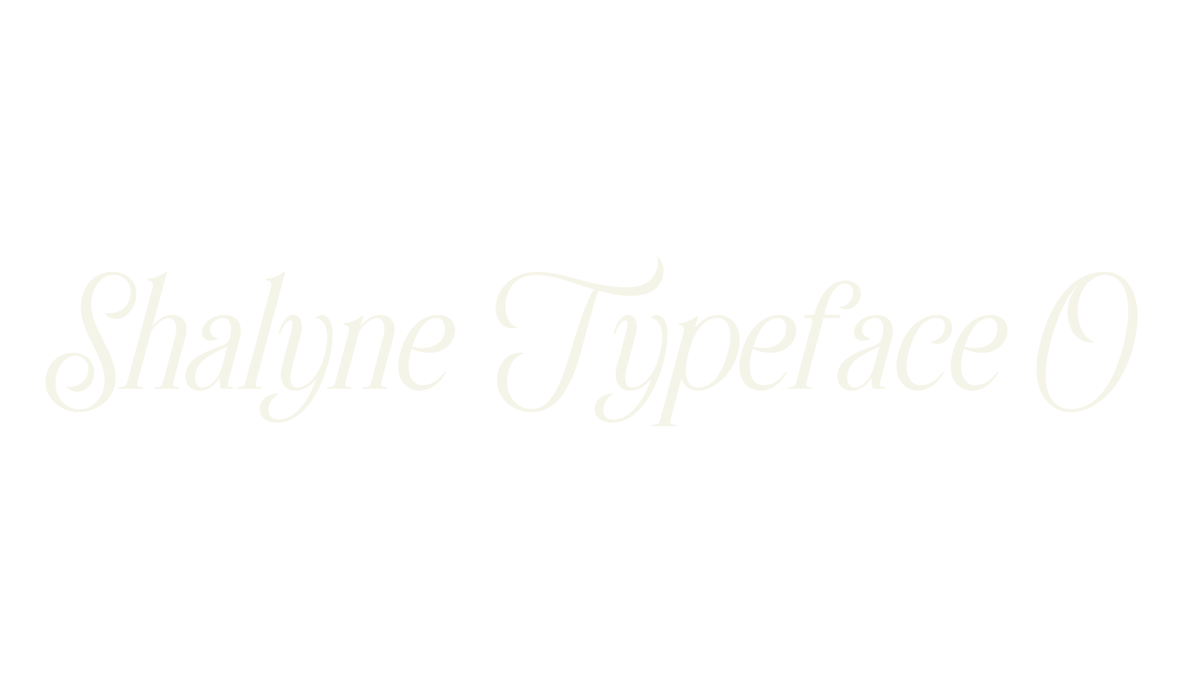 Shalyne Typeface O, calligraphy font preview