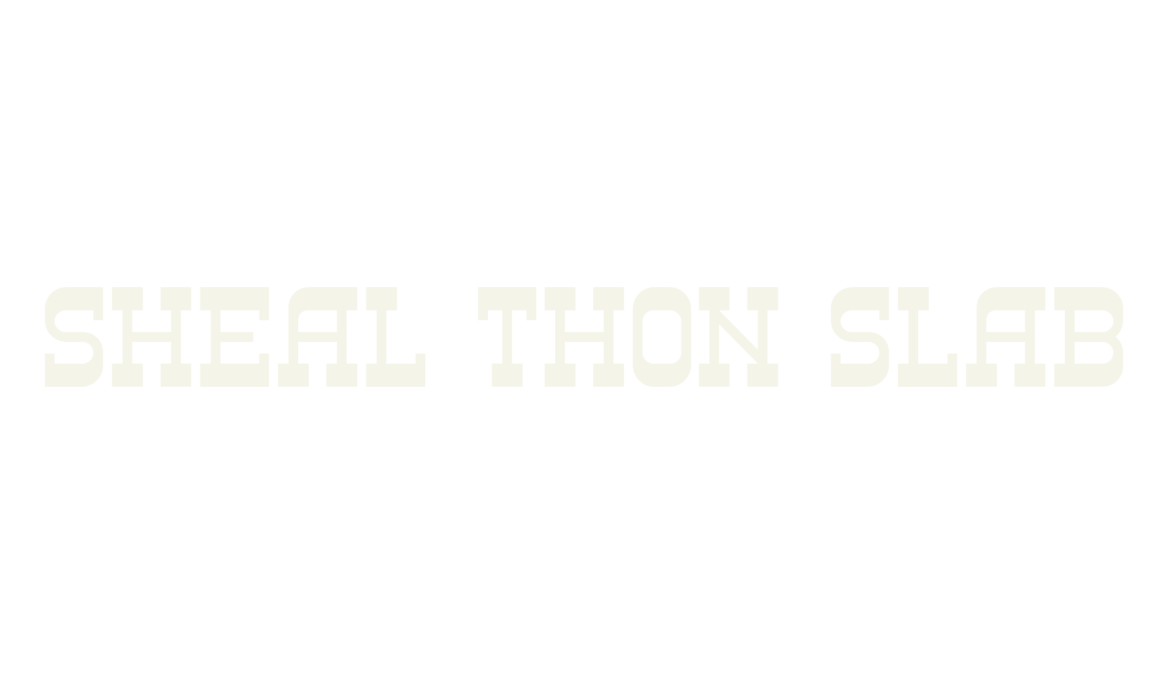 SHEAL THON SLAB, serif font preview